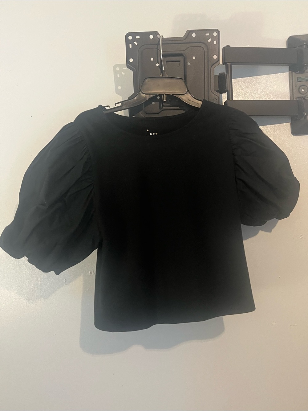 a new day Black Puff-Sleeve Crop Top